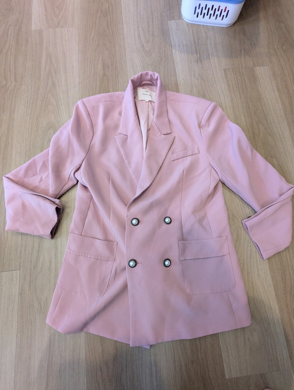 Sister Jane Size XS Pink Blazer With Big Buttons